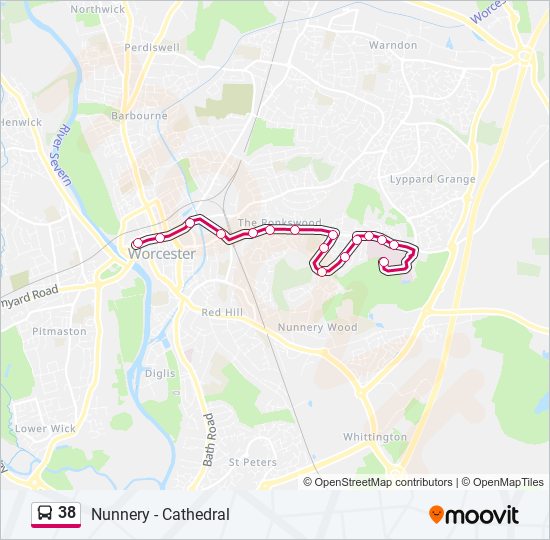 38 bus Line Map