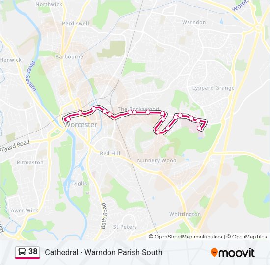 38 Bus Line Map