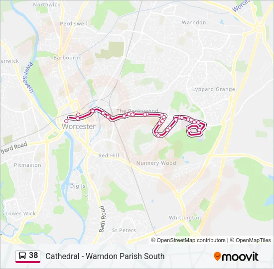 38 Bus Line Map