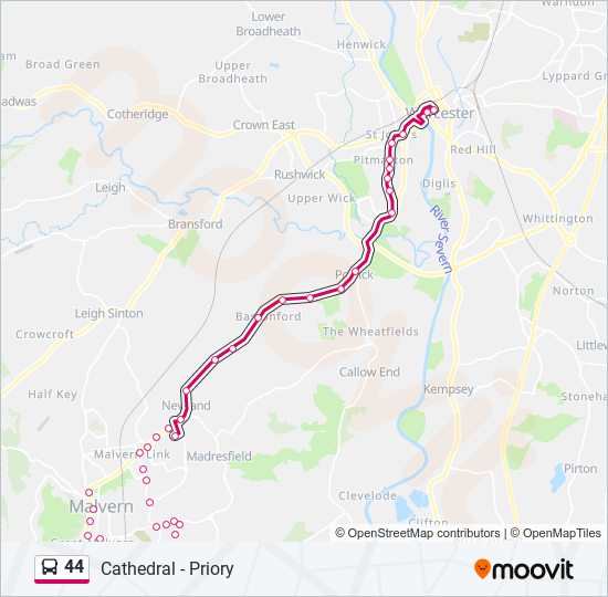 44 bus Line Map