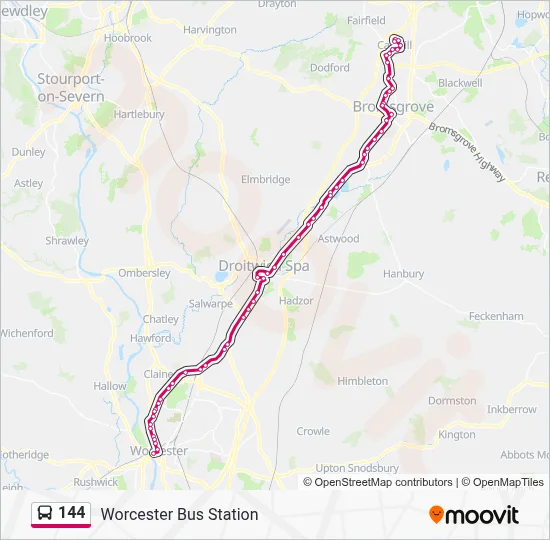 144 Route: Schedules, Stops & Maps - Worcester Bus Station (Updated)