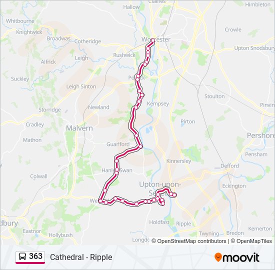 363 bus Line Map