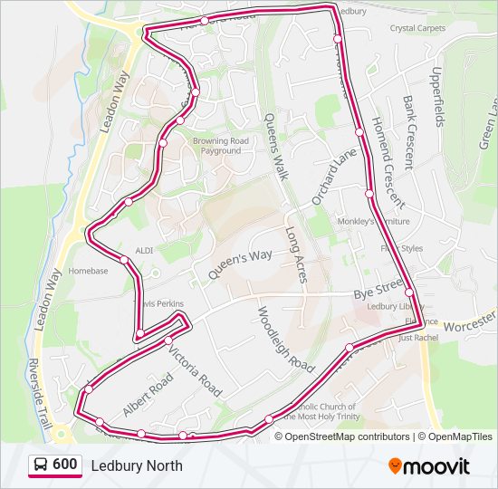 600 Bus Line Map