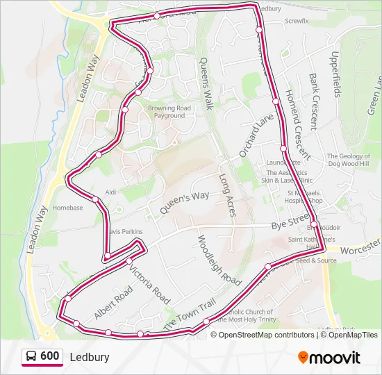 600 Route: Schedules, Stops & Maps - Ledbury, Memorial (Updated)