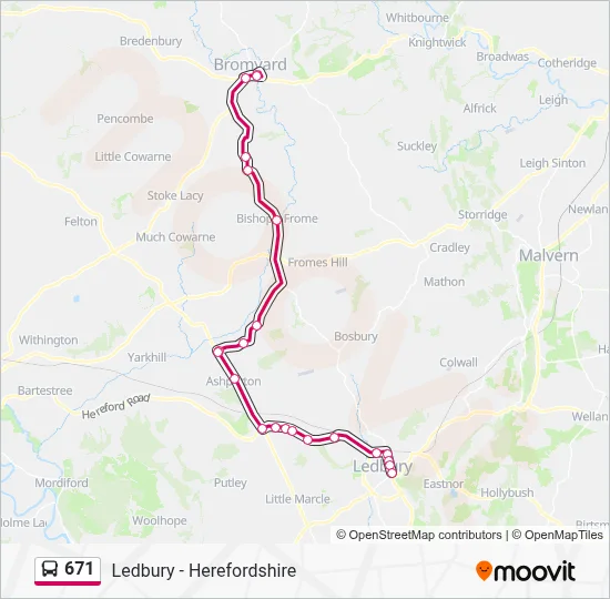 671 Route: Schedules, Stops & Maps - Bromyard (Updated)