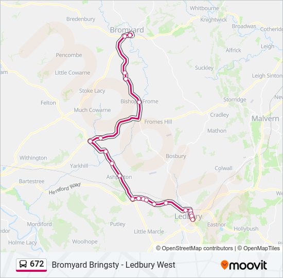 672 bus Line Map