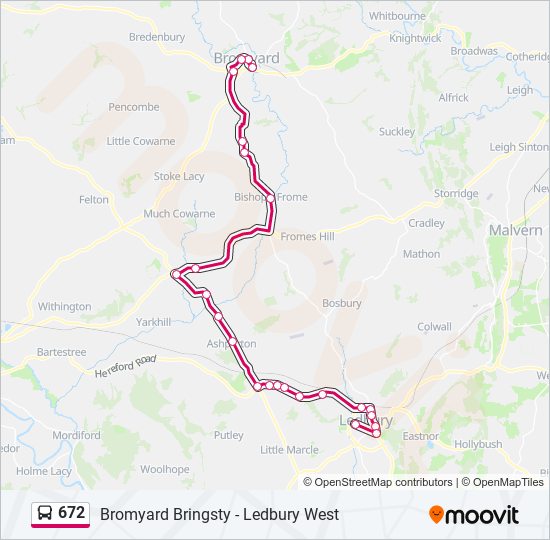 672 bus Line Map