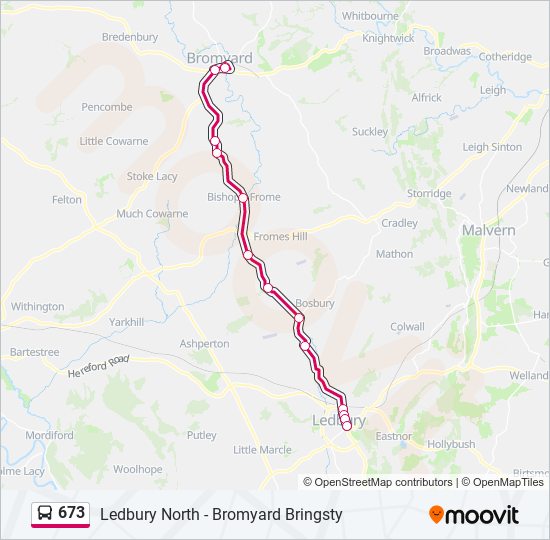 673 bus Line Map