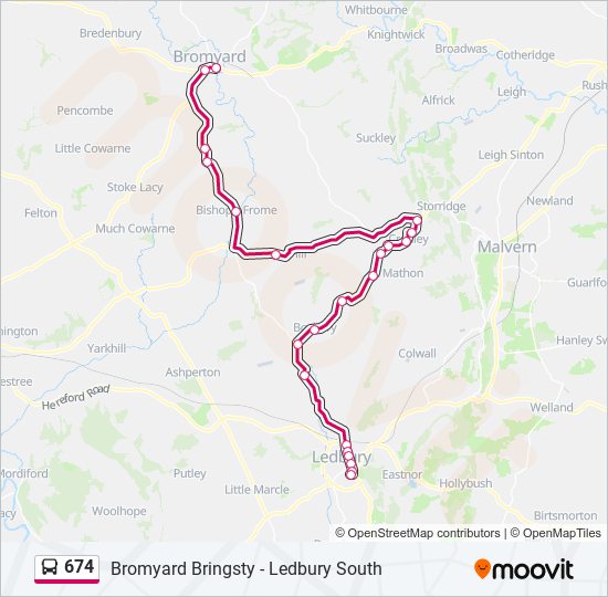 674 bus Line Map