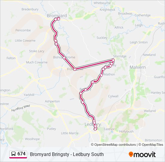 674 bus Line Map