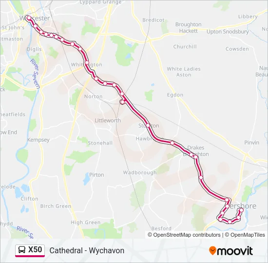X50 Bus Line Map