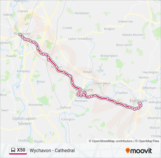 X50 Bus Line Map