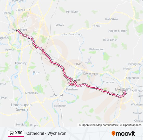 X50 Bus Line Map