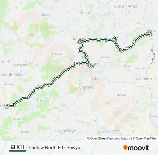 X11 Bus Line Map