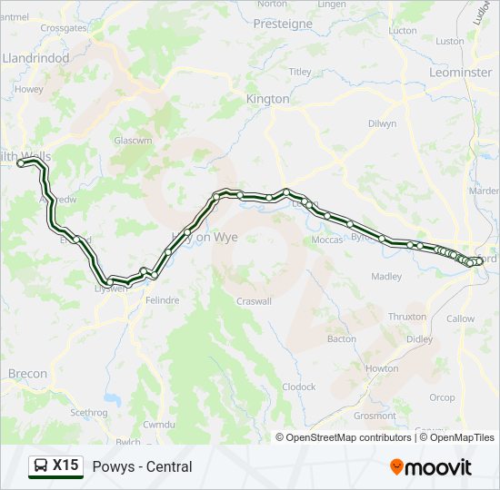 X15 Bus Line Map