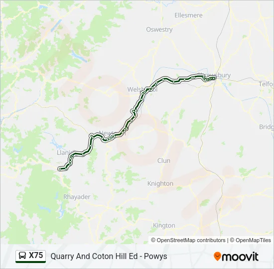 X75 Bus Line Map