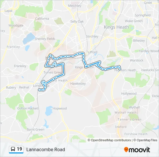 19 Bus Line Map