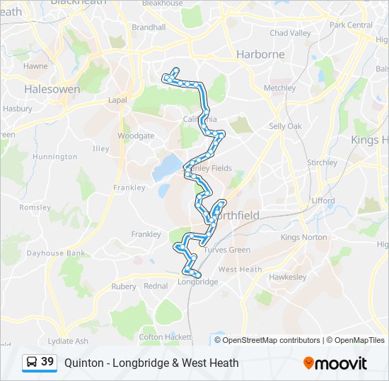 Bus 39 Route Map 39 Route: Schedules, Stops & Maps - Longbridge (Updated)