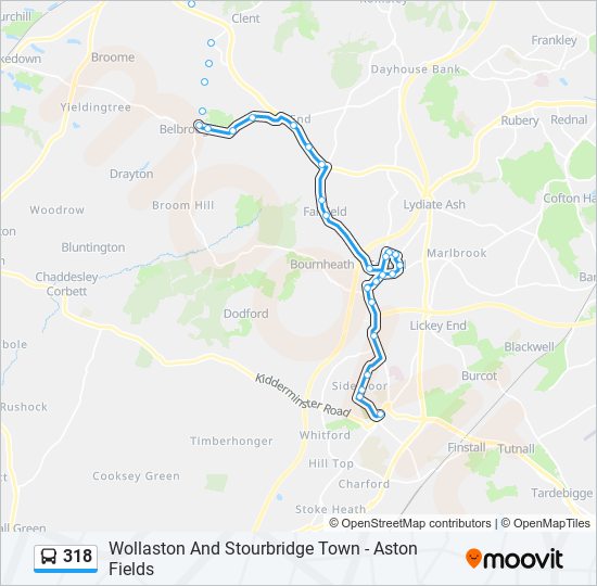 318 Route: Schedules, Stops & Maps - Bromsgrove (Updated)