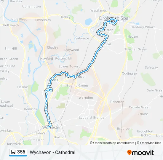 355 Bus Line Map
