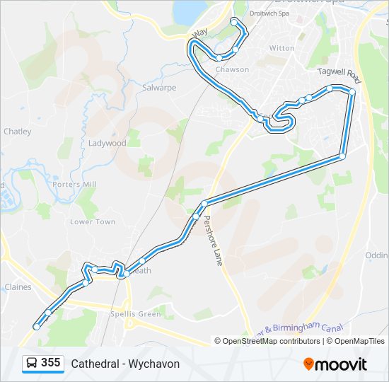 355 Bus Line Map