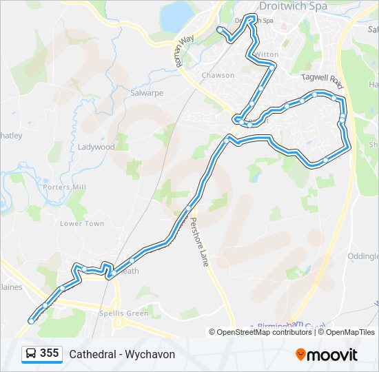 355 Bus Line Map