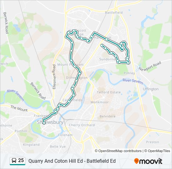 25 Bus Line Map