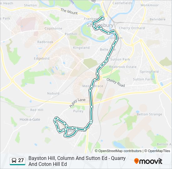 Bus Map Near Me 27 Route: Schedules, Stops & Maps - Shrewsbury (Updated)