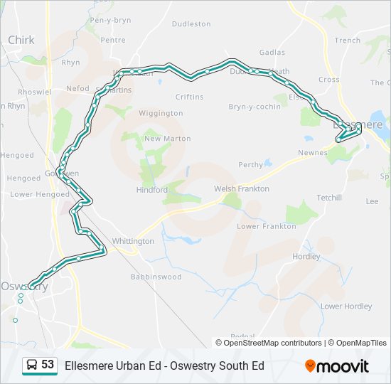 Bus 53 Route Map 53 Route: Schedules, Stops & Maps - Ellesmere (Updated)