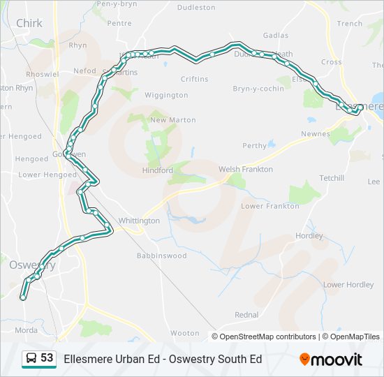 53 Bus Line Map