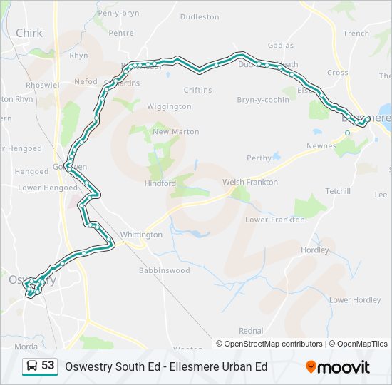 53 Bus Line Map
