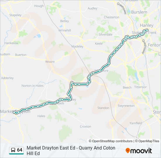 Bus 64 Route Map 64 Route: Schedules, Stops & Maps - Hanley (Updated)