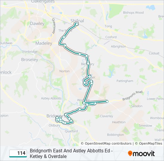 114 Route Schedules, Stops & Maps Shifnal (Updated)