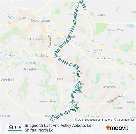 116 bus Line Map