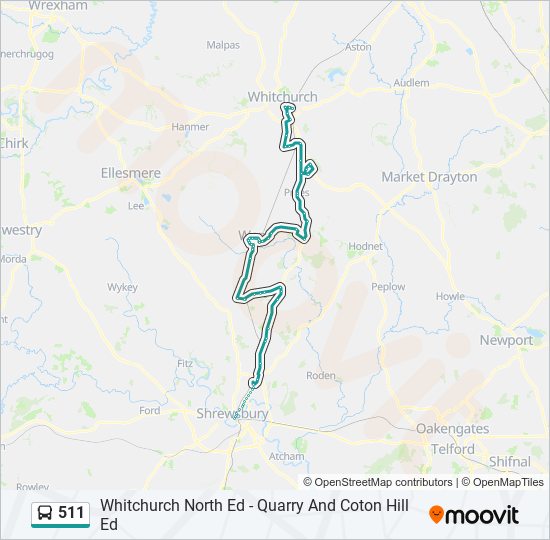 511 bus Line Map