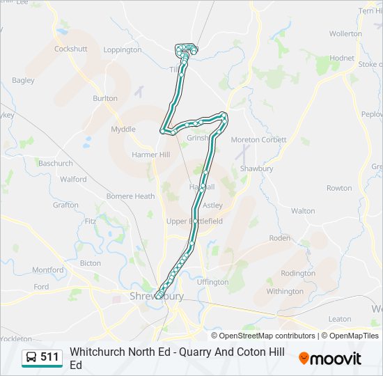 511 bus Line Map