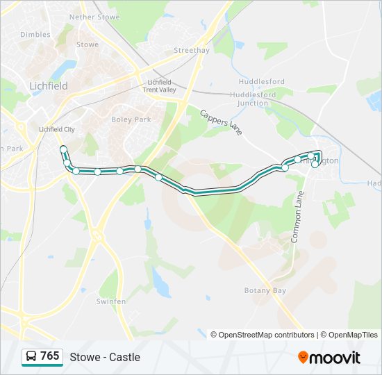 765 Bus Line Map