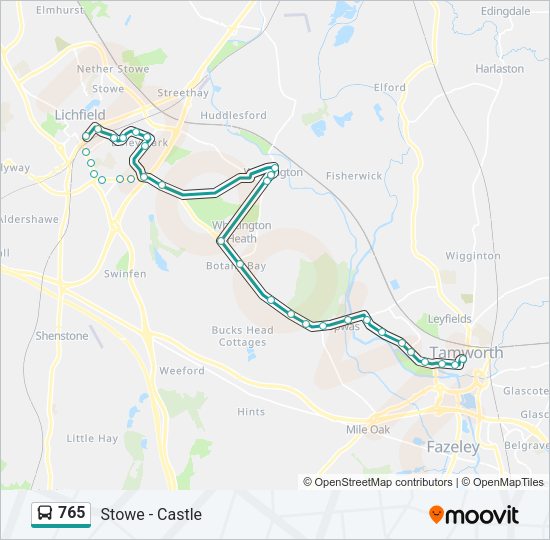 765 Bus Line Map