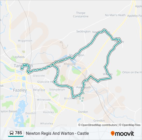 785 Bus Line Map