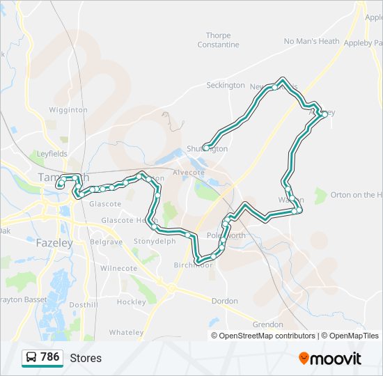 786 Bus Line Map