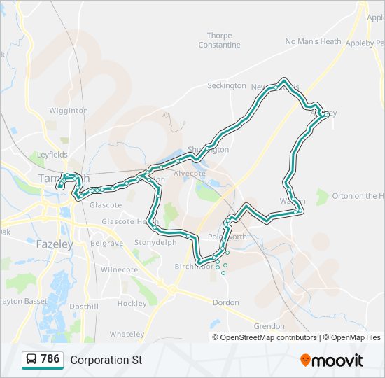786 Bus Line Map