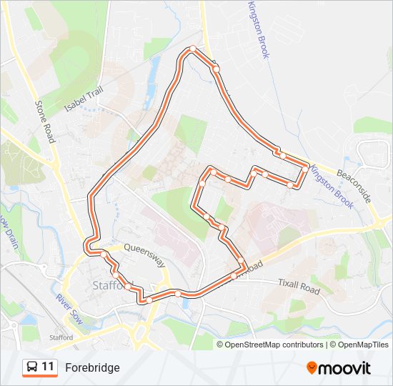 11 Bus Line Map