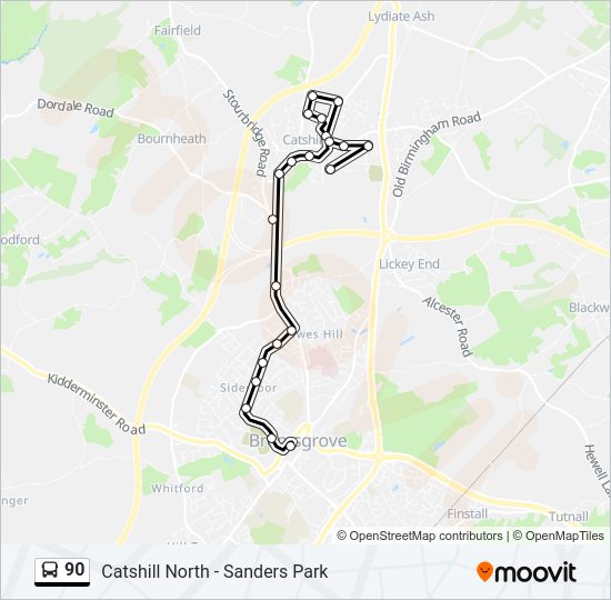 90 bus Line Map