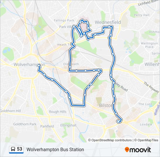 53 Bus Line Map