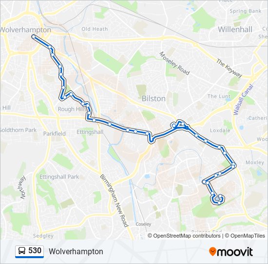 530 Route: Schedules, Stops & Maps - Wolverhampton (Updated)