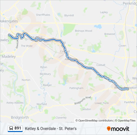 891 Bus Line Map