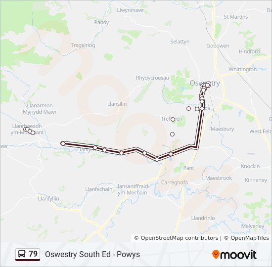 Bus 79 Route Map 79 Route: Schedules, Stops & Maps - Oswestry (Updated)