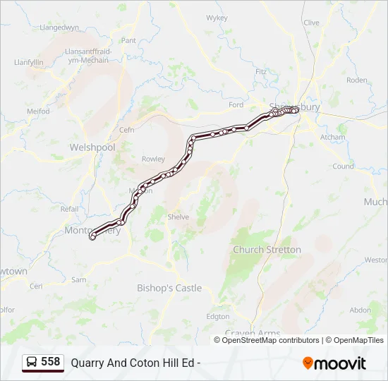 558 Bus Line Map