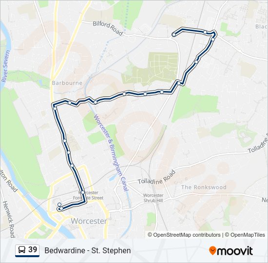 39 Bus Line Map