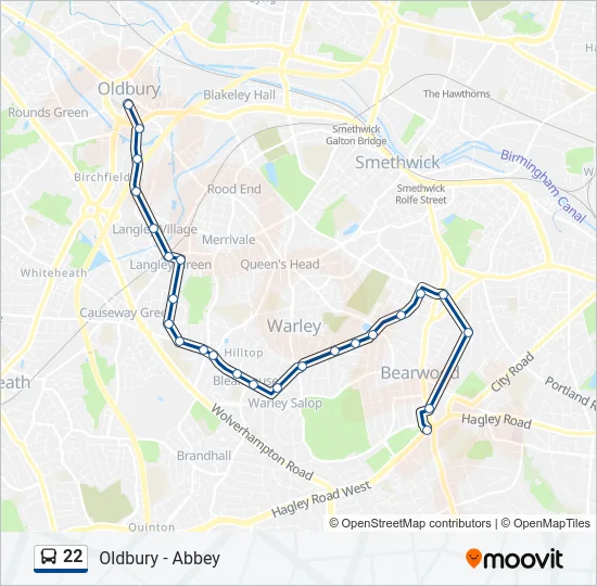 22 Bus Line Map